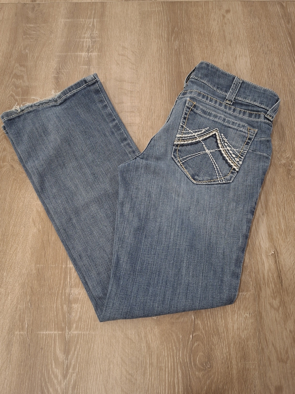 Ariat R.E.A.L. Denim Women's Bootcut Jeans 30S Short Medium Wash Western *847*